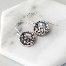 Load image into Gallery viewer, Tiny Sterling Silver Victorian Flower Earrings: Antique Inspired