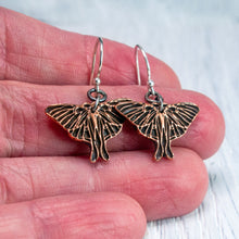 Load image into Gallery viewer, Copper Luna Moth Earrings: Talisman Jewelry