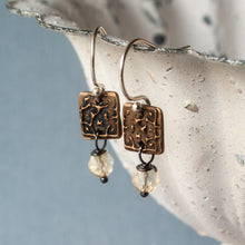 Load image into Gallery viewer, Citrine and Bronze Tapestry Earrings