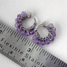 Load image into Gallery viewer, Amethyst Hoop Earrings