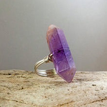 Load image into Gallery viewer, Tranquility Talisman Ring: Amethyst Double Terminated Crystal Ring