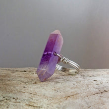 Load image into Gallery viewer, Tranquility Talisman Ring: Amethyst Double Terminated Crystal Ring
