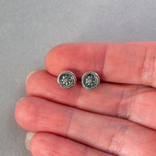 Load image into Gallery viewer, Tiny Sterling Silver Tribal Flower Stud Earrings