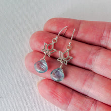 Load image into Gallery viewer, Blue Lotus Earrings: Sterling Silver and Aqua Kyanite