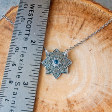 Load image into Gallery viewer, Silver Mandala Necklace with Apatite