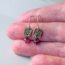 Load image into Gallery viewer, Bronze Tapestry and Rubelite Pink Tourmaline Earrings