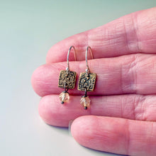 Load image into Gallery viewer, Citrine and Bronze Tapestry Earrings