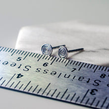 Load image into Gallery viewer, Tiny Sterling Silver Spiral Stud Earrings: Artisan Jewelry