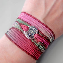 Load image into Gallery viewer, Woodland Reverie Stag Silk Wrap Bracelet – Spring Equinox Talisman