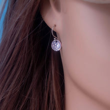 Load image into Gallery viewer, Tiny Sterling Silver Victorian Flower Earrings: Antique Inspired