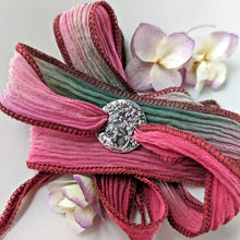 Load image into Gallery viewer, Woodland Reverie Stag Silk Wrap Bracelet – Spring Equinox Talisman