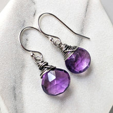Load image into Gallery viewer, Amethyst Dangle Earrings