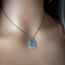 Load image into Gallery viewer, All Seeing Eye Sapphire Necklace | Fine Silver Intuition Talisman