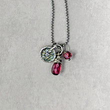 Load image into Gallery viewer, Artisan Silver Victorian Flower Charm Necklace
