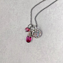Load image into Gallery viewer, Artisan Silver Victorian Flower Charm Necklace