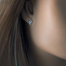 Load image into Gallery viewer, Thistle Stud Earrings with Ruby – Fine Silver Botanical Jewelry