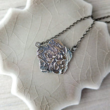 Load image into Gallery viewer, Plum Blossom Necklace – Fine Silver Ume Flower Pendant with Pink Tourmaline