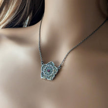 Load image into Gallery viewer, Plum Blossom Necklace – Fine Silver Ume Flower Pendant with Pink Tourmaline