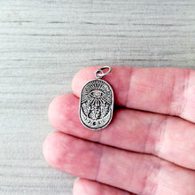 Load image into Gallery viewer, All Seeing Eye Pendant | Sterling Silver Crescent Moon Talisman Necklace