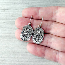Load image into Gallery viewer, All Seeing Eye Drop Earrings | Sterling Silver Botanical Talisman