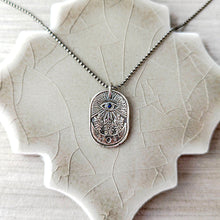 Load image into Gallery viewer, All Seeing Eye Sapphire Necklace | Fine Silver Intuition Talisman