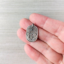 Load image into Gallery viewer, All Seeing Eye Sapphire Necklace | Fine Silver Intuition Talisman