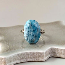 Load image into Gallery viewer, Express Your Truth Talisman: Apatite Faceted Oval Nugget Ring