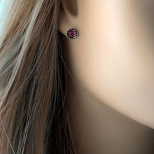 Load image into Gallery viewer, Vintage-Inspired Garnet Stud Earrings