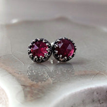 Load image into Gallery viewer, Vintage-Inspired Garnet Stud Earrings