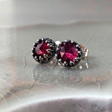Load image into Gallery viewer, Vintage-Inspired Garnet Stud Earrings