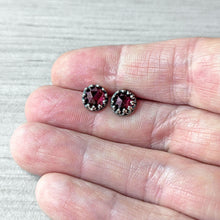Load image into Gallery viewer, Vintage-Inspired Garnet Stud Earrings