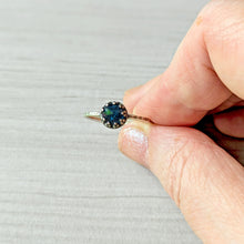 Load image into Gallery viewer, Sterling Silver Rose Cut Kyanite Vintage Crown Ring: Essential Gemstones