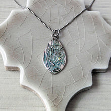 Load image into Gallery viewer, Sterling Silver and Peridot Talisman Pendant: The Jeweled Web