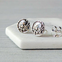 Load image into Gallery viewer, Victorian Lattice Flower Sterling Silver Stud Earrings