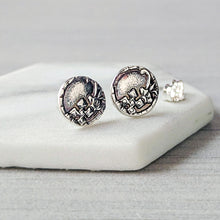 Load image into Gallery viewer, Victorian Lattice Flower Sterling Silver Stud Earrings