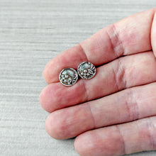 Load image into Gallery viewer, Victorian Lattice Flower Sterling Silver Stud Earrings