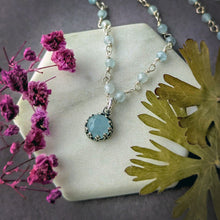 Load image into Gallery viewer, Romantic Aquamarine Pendant Necklace