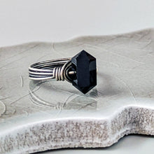 Load image into Gallery viewer, Black Onyx Point Ring: Grounding Talisman, Essential Gemstones