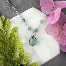 Load image into Gallery viewer, Rose-Cut Aquamarine Pendant Necklace