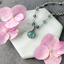 Load image into Gallery viewer, Rose-Cut Aquamarine Pendant Necklace