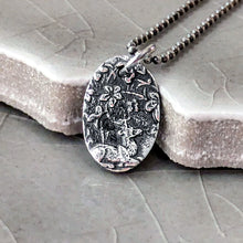 Load image into Gallery viewer, Sterling Silver Stag Pendant: Artisan Crafted Woodland Scene Charm