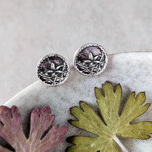 Load image into Gallery viewer, Egyptian Star Flower Sterling Silver Stud Earrings