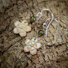 Load image into Gallery viewer, Sakura Earrings in Bronze with Green Tourmaline