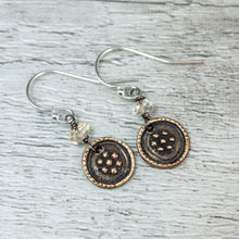 Load image into Gallery viewer, Citrine and Bronze Victorian Daisy Earrings