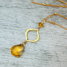 Load image into Gallery viewer, Citrine and Gold Arabesque Necklace
