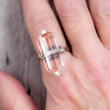 Load image into Gallery viewer, Intention Talisman Double Terminated Quartz Crystal Ring