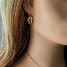 Load image into Gallery viewer, Bronze Moon Face Earrings: Artisan Celestial Jewelry
