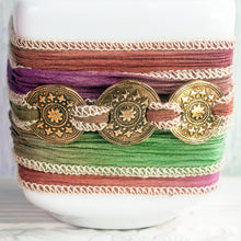 Load image into Gallery viewer, Tribal Mandala Triptych Wrap Bracelet
