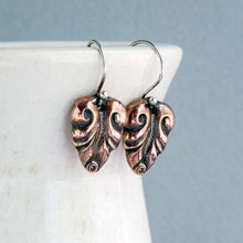 Load image into Gallery viewer, Copper Elvish Leaf Earrings
