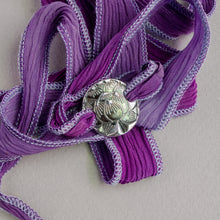 Load image into Gallery viewer, Silver Lotus Wrap Bracelet
